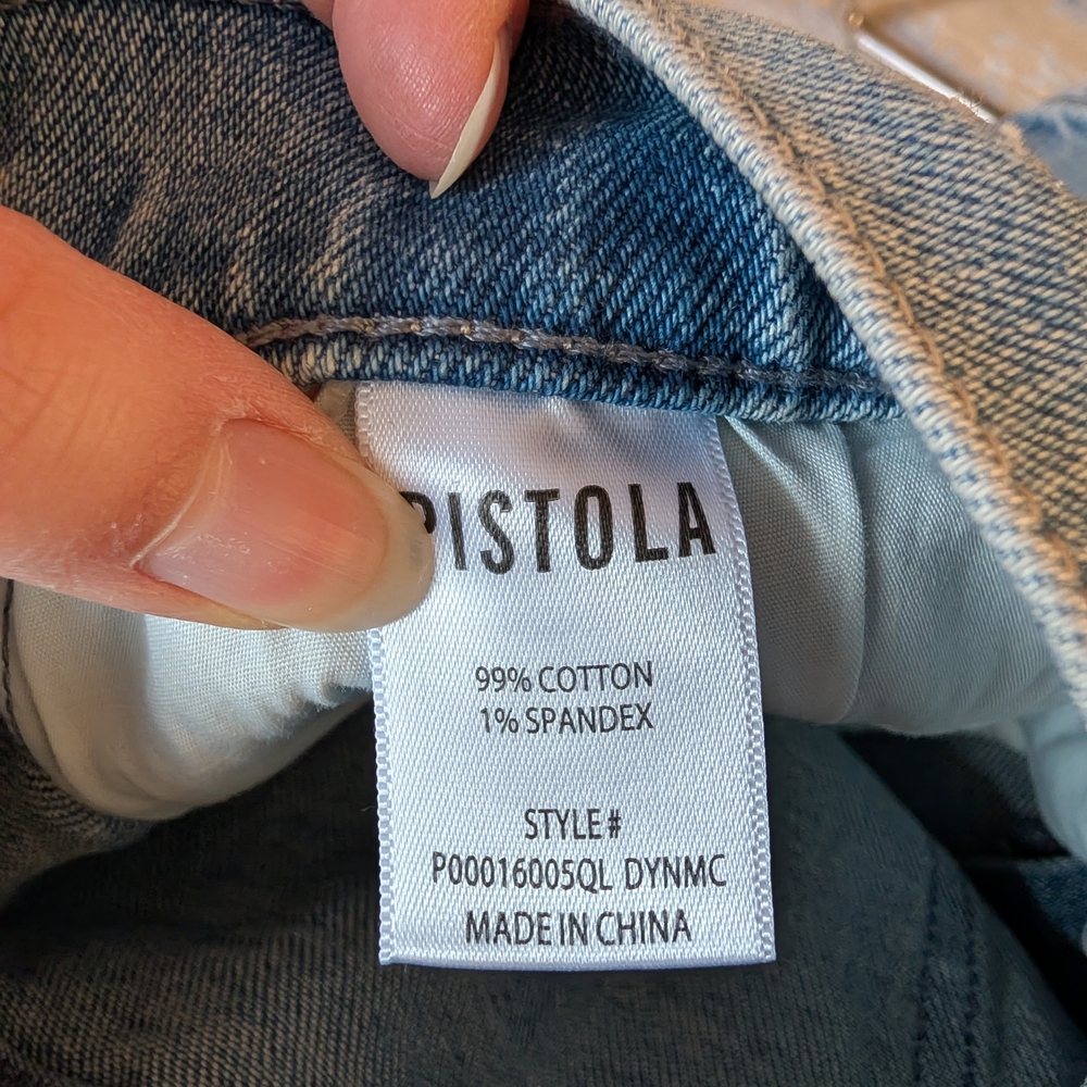 Pistola Eli High Rise barrel Leg Blue Jeans Size 28 - Picture 7 of 7